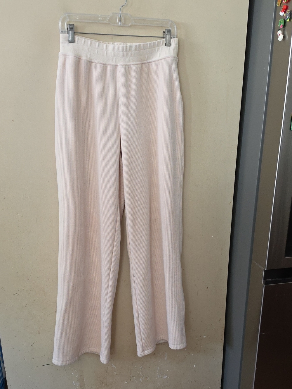 Marine Layer Ribbed Wide-Leg Pants in Creamy White Small